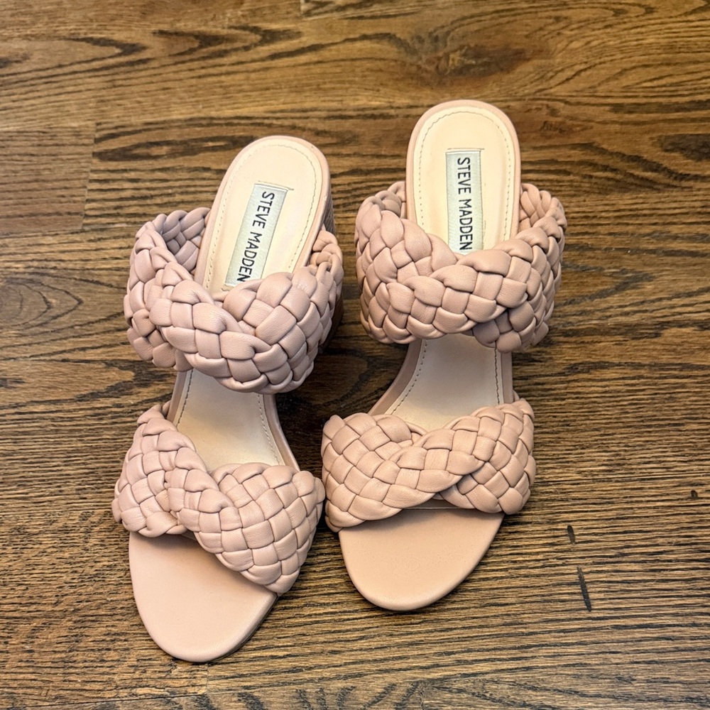 Steve Madden Blush Braided Slide Heels